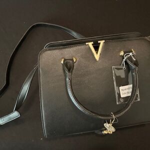 Black Handbag with Tassles  7342  NWT Boutique